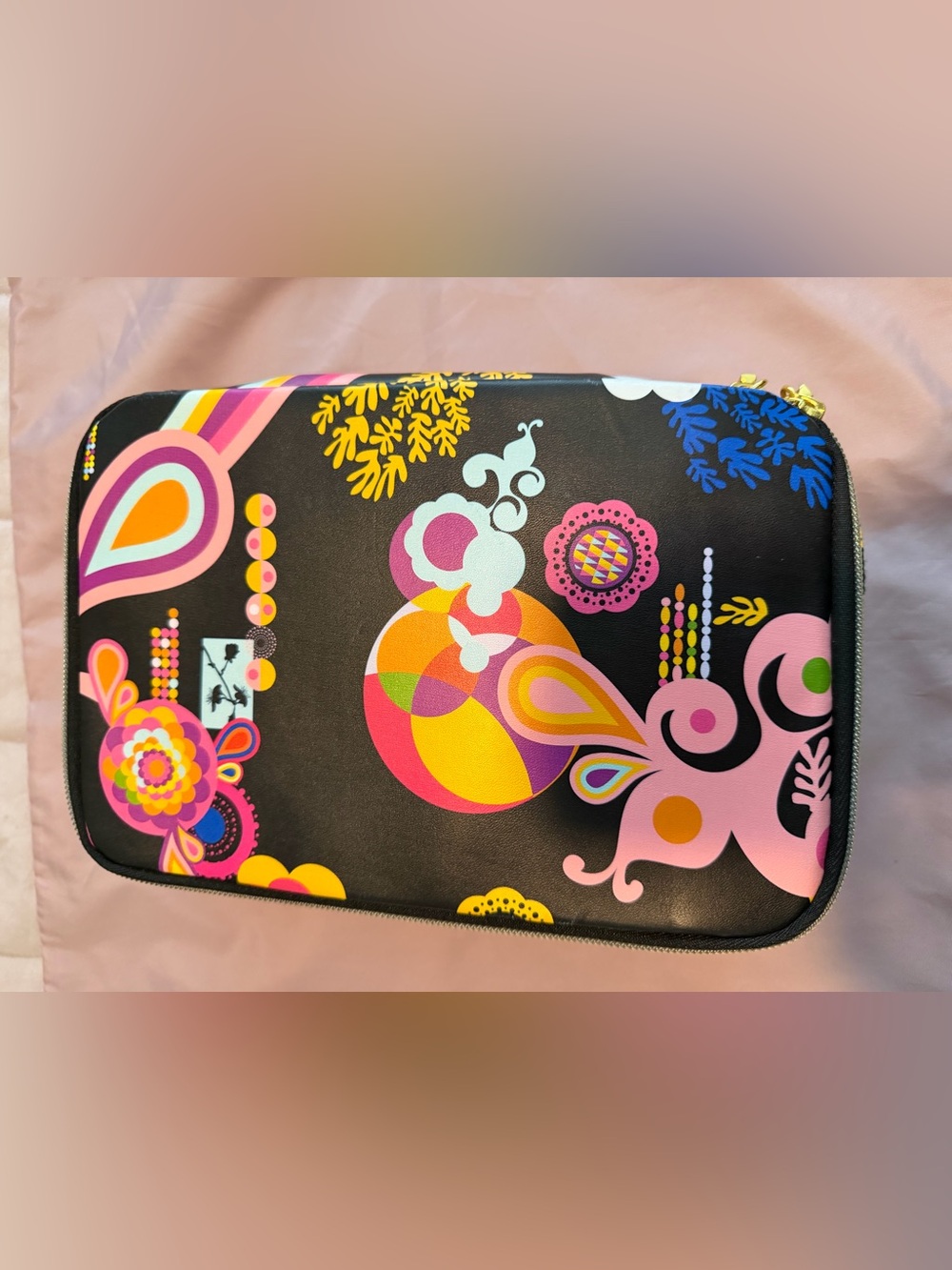 amika Black Travel Hair Dryer with Colorful Floral Pattern and Case - GUC - Picture 6 of 7